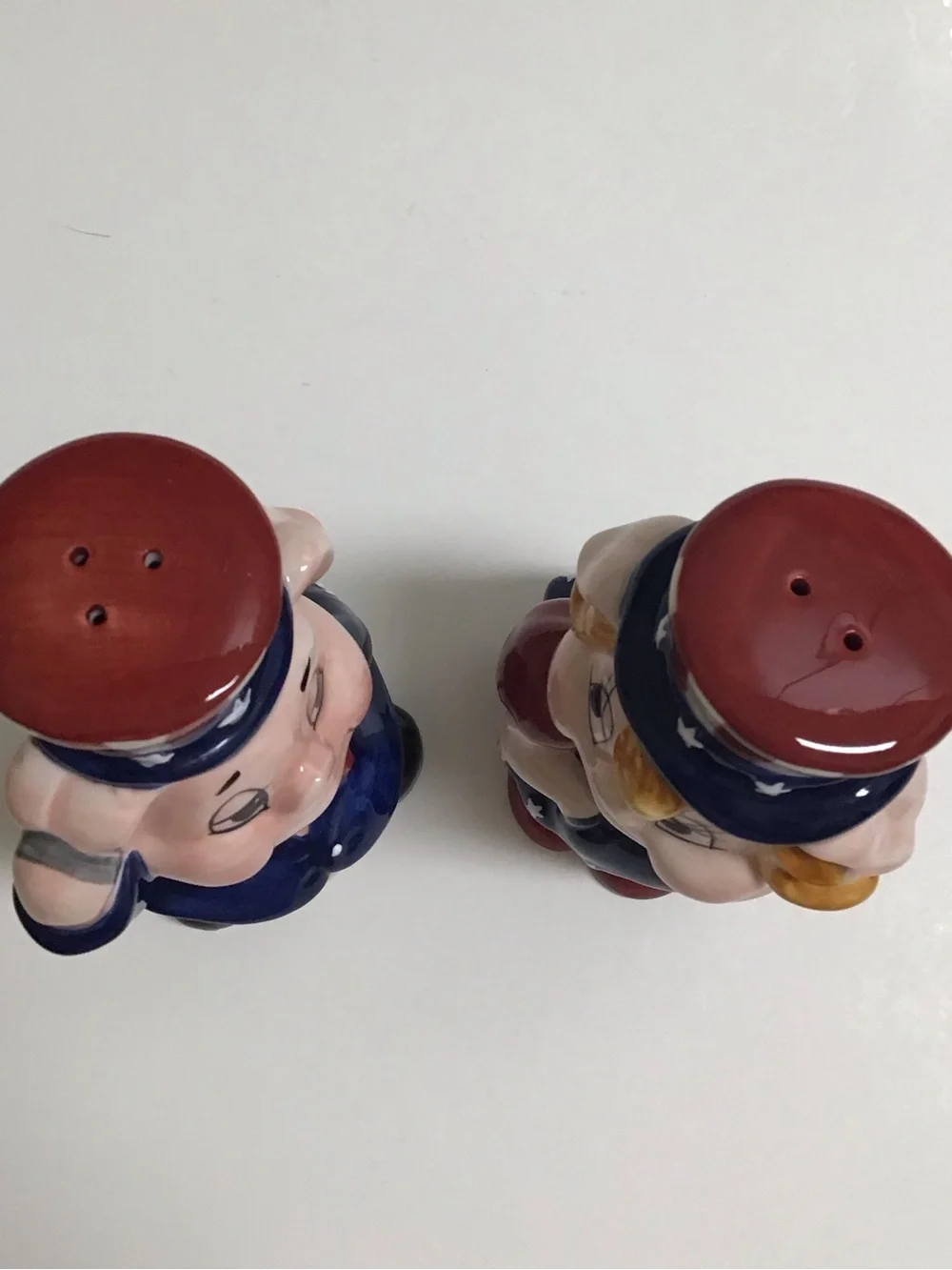 Patriotic Pigs Salt & Pepper Shakers Uncle Sam Americana USA Ceramic 4th of July